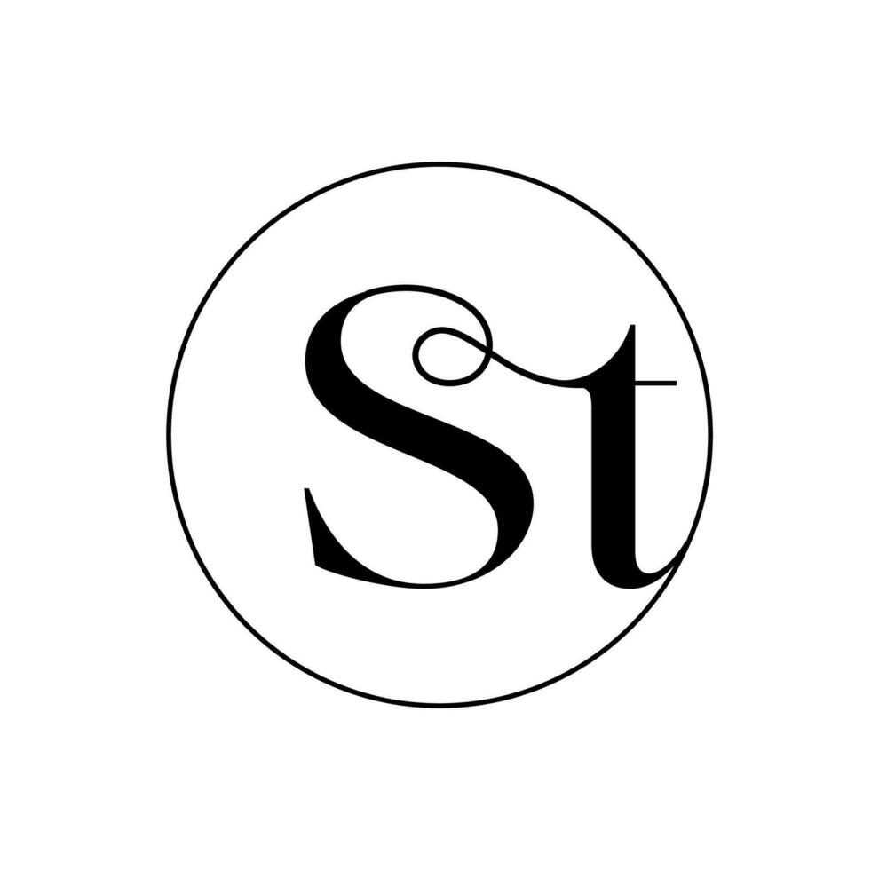 S t tipografía icono con caligrafía letras. vector