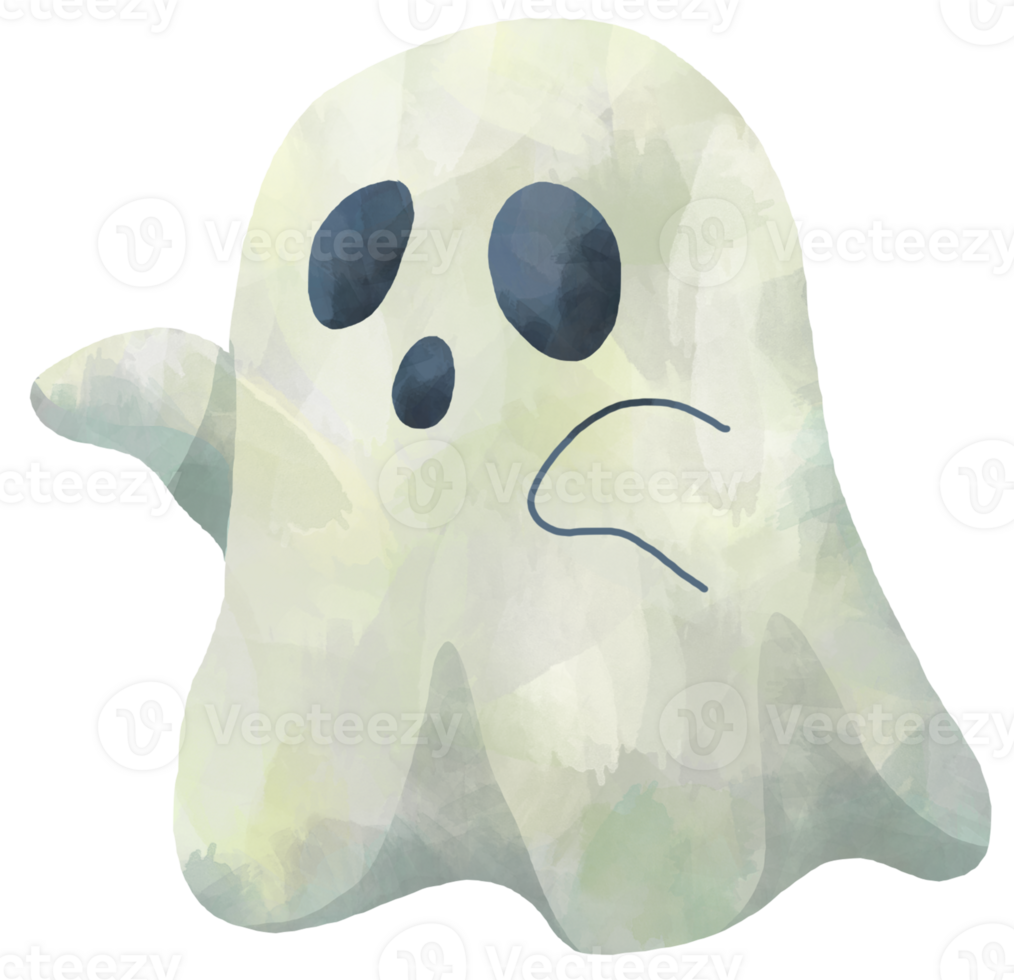 acuarela Víspera de Todos los Santos fantasma mano dibujar pintura estilo png