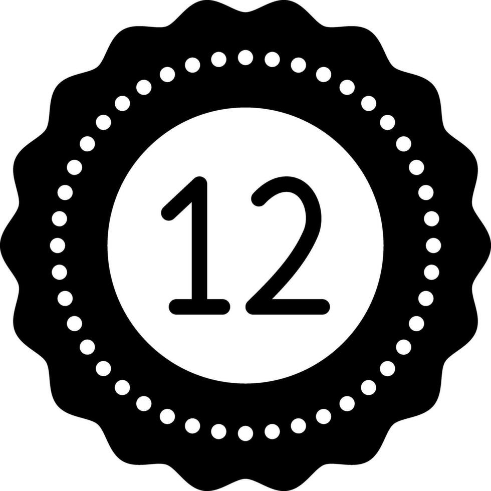 solid icon for twelve vector
