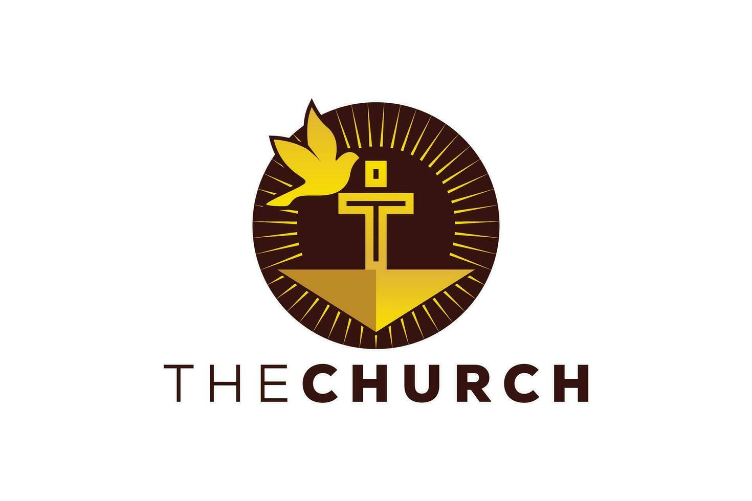 Trendy and Professional letter T church sign Christian and peaceful vector logo design