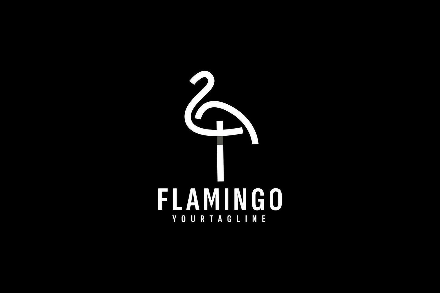 Flamingo logo vector icon illustration