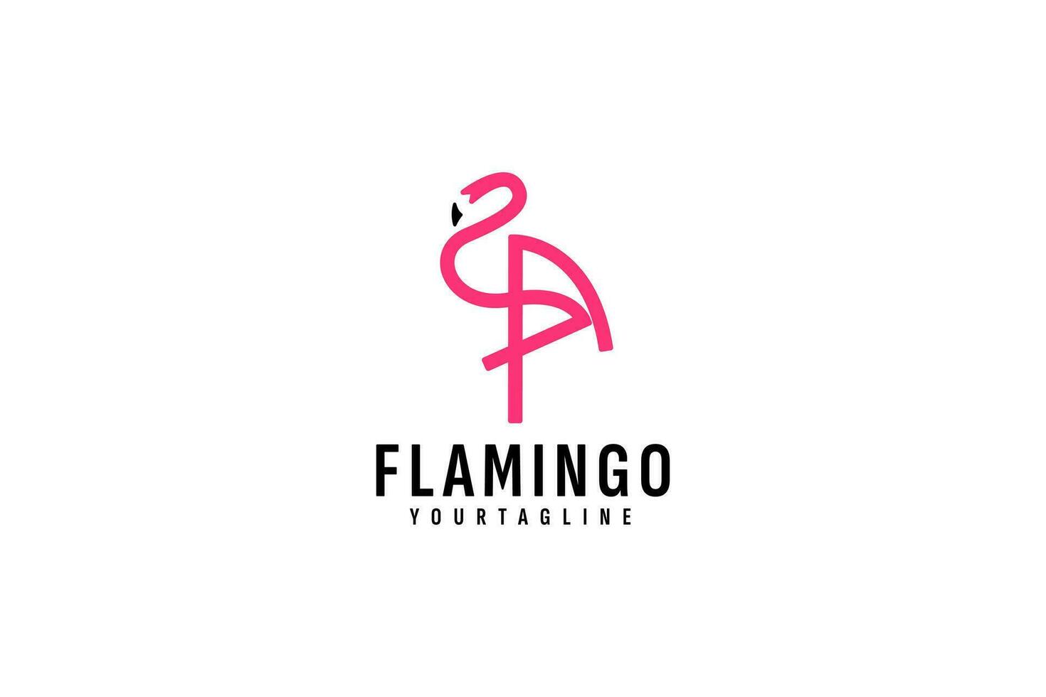 Flamingo logo vector icon illustration