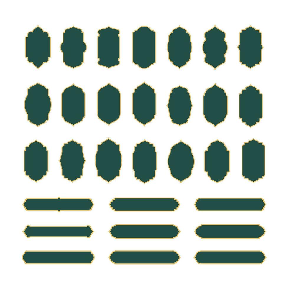 Islamic style border and frame design template vector element.