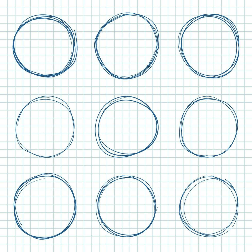 Circle line sketch icon in hand drawn style. Circular scribble doodle vector illustration on isolated background. Pencil or pen bubble sign business concept.