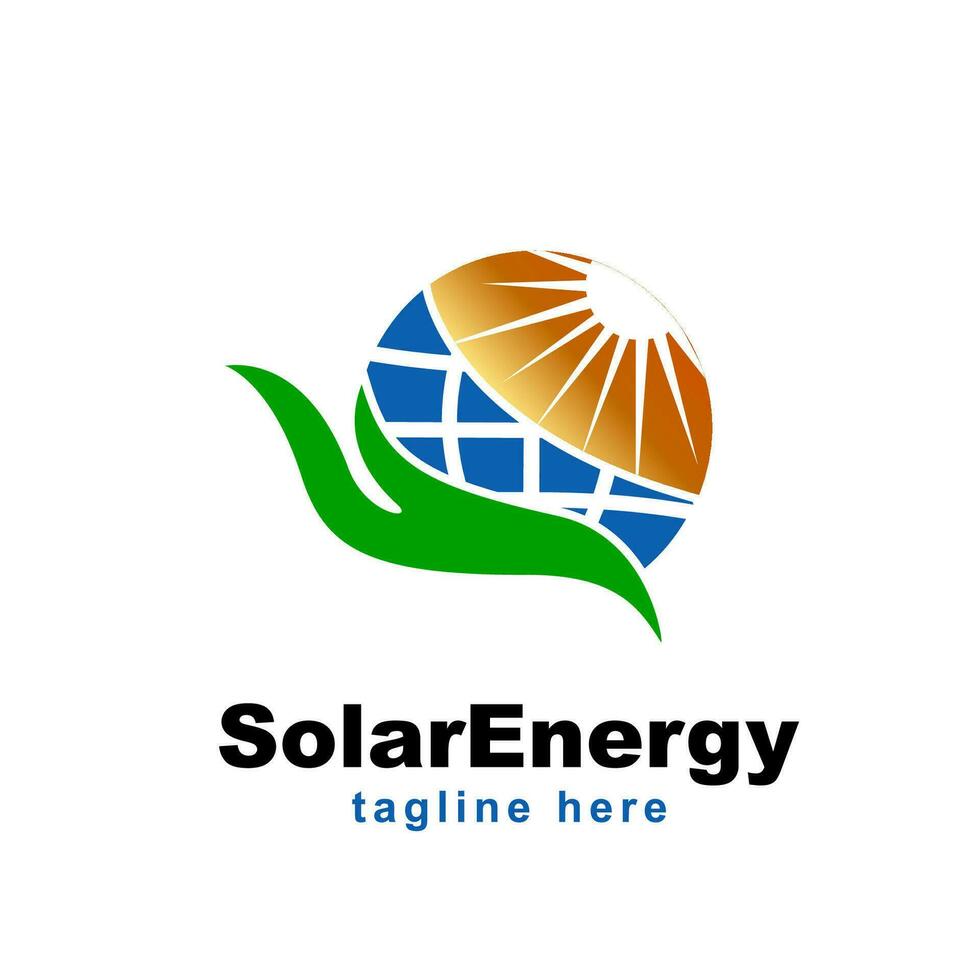 solar energy logo renewable green energy vector illustration