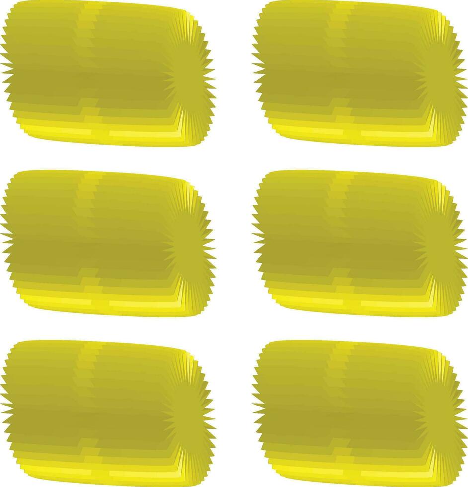 six yellow rolls of paper on a white background vector