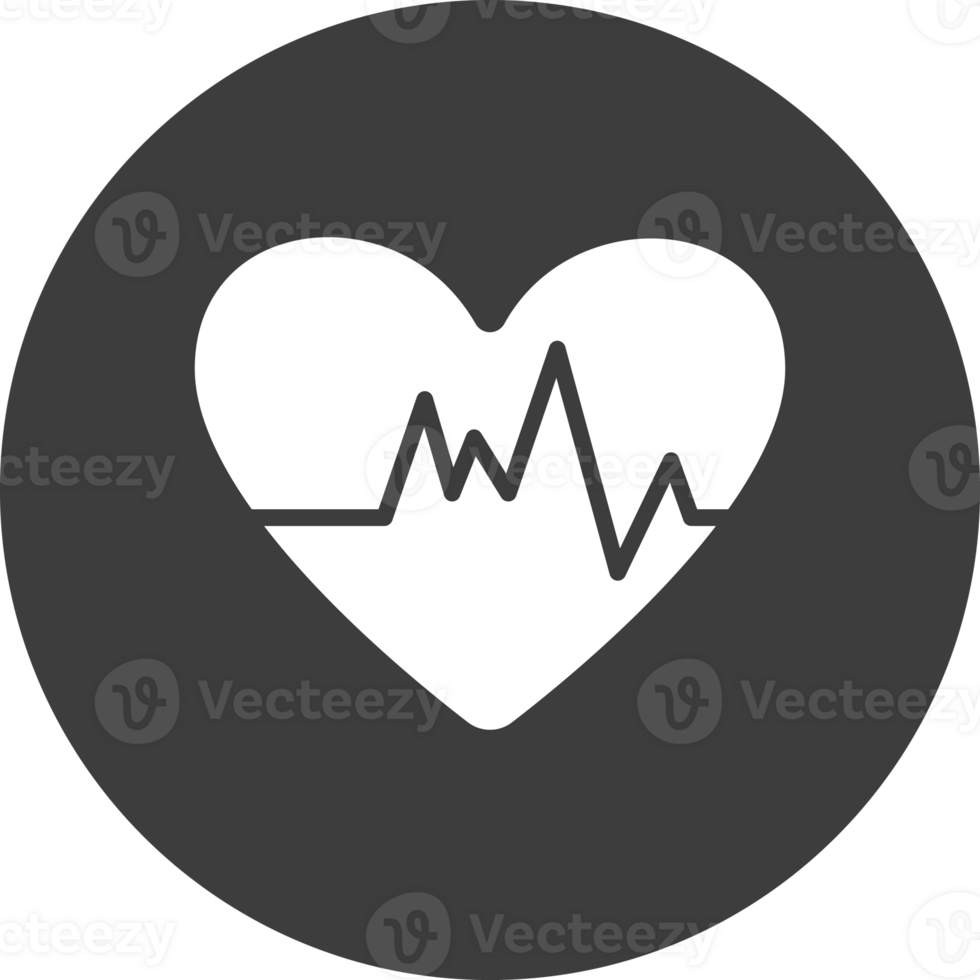 heart rate icon in black circle. png