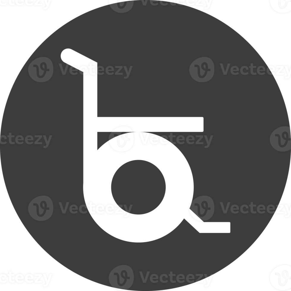 wheel chair icon in black circle. png