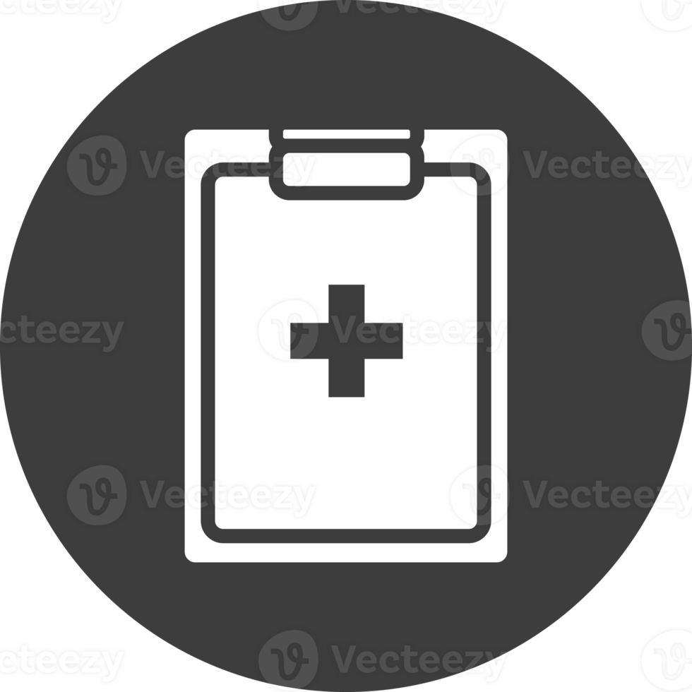 medical report icon in black circle. png