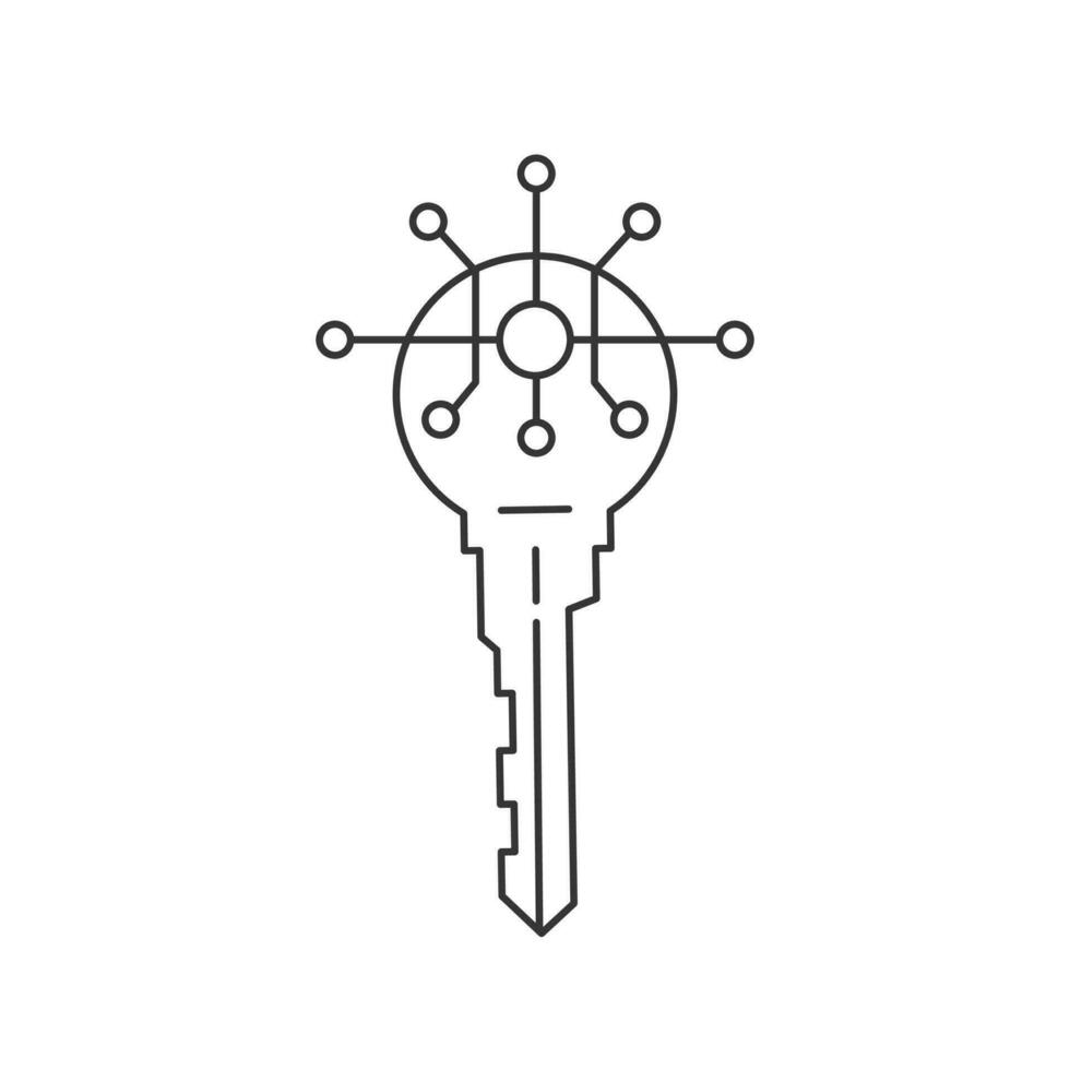 Privat key line icon. Electronic key icon. Digital Global technologies. Cryptocurrency, business. Vecor illustration vector