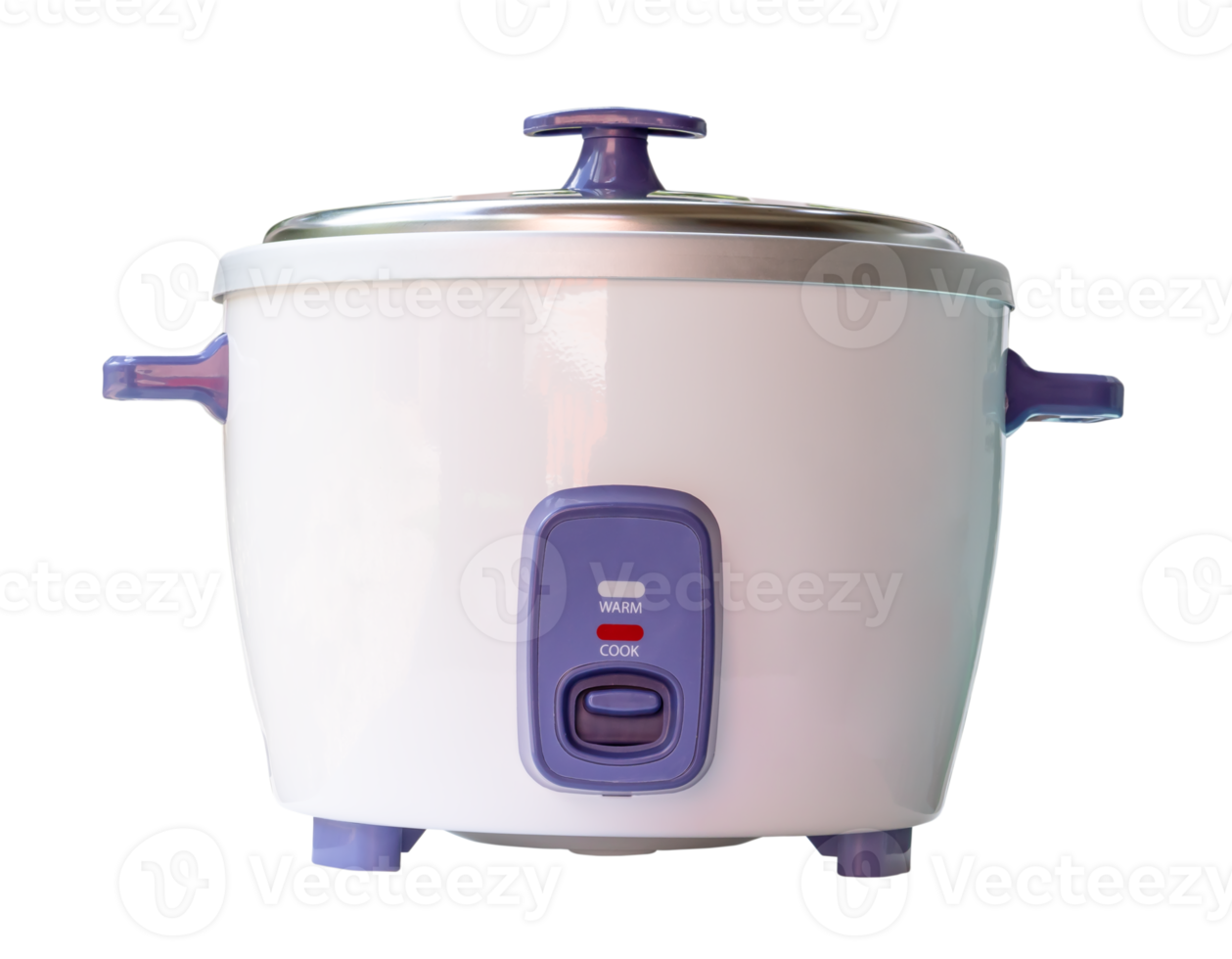 Electric rice cooker isolated with clipping path in png file format Front view photo