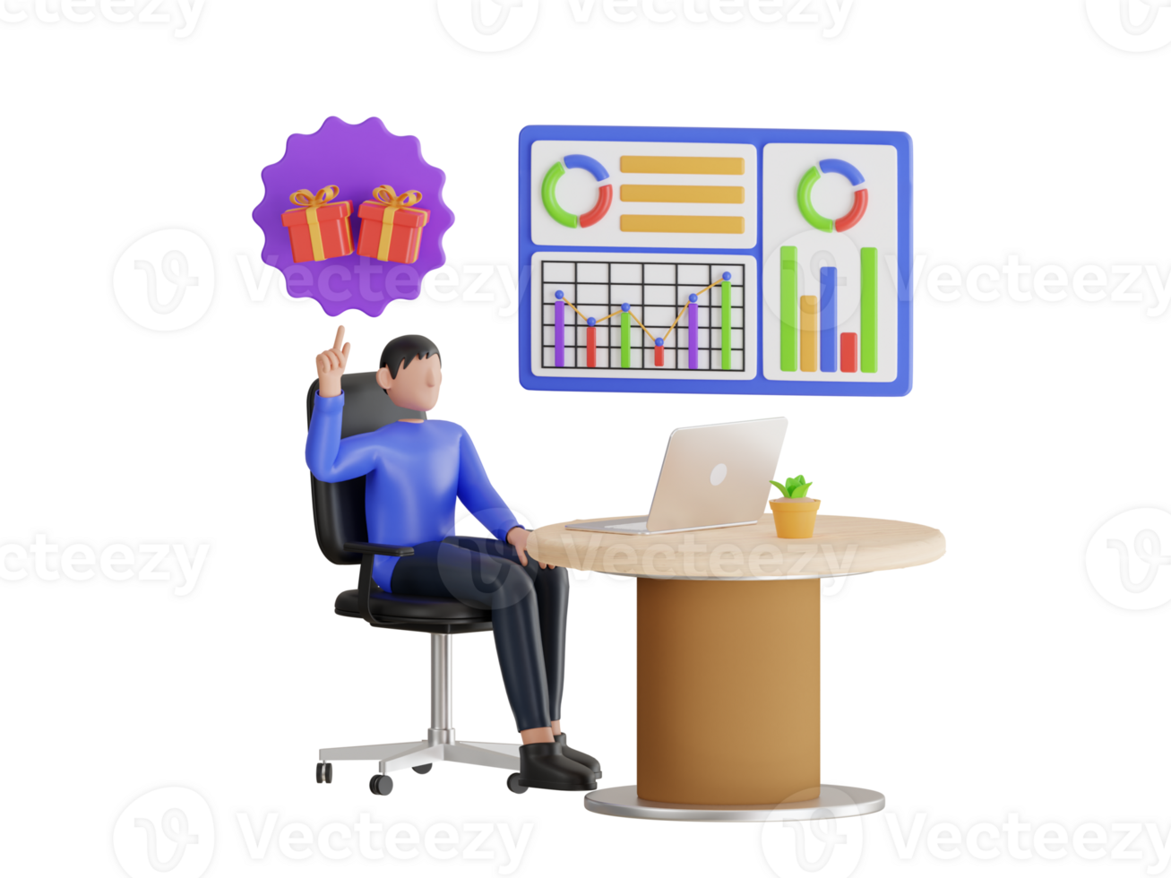 3d illustration of reward and recognition for good performance. Employee success recognition, encourage and motivate best performance, cheering or honor on success or achievement concept png