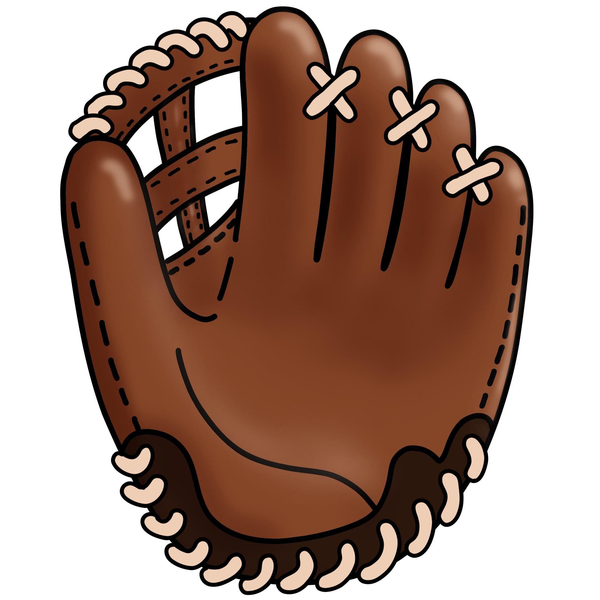 Baseball leather glove, black outline 27971295 PNG