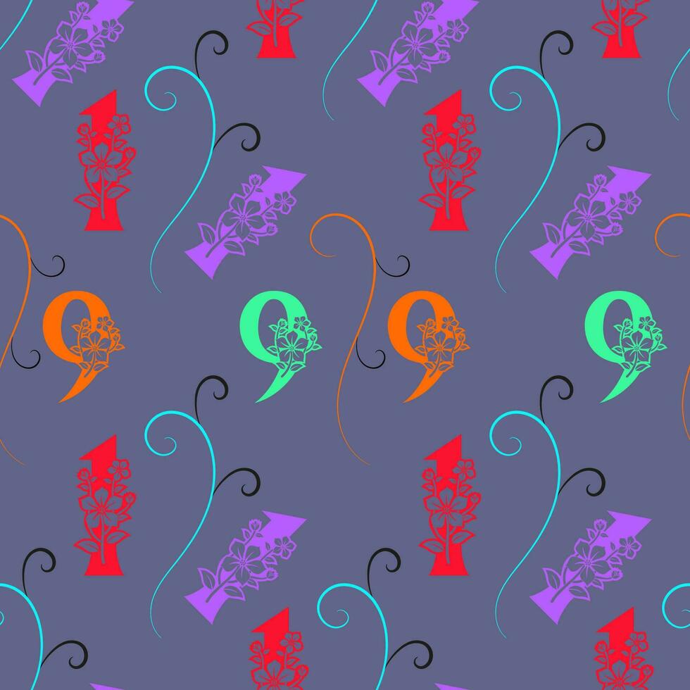 Seamless pattern of numbers. vector