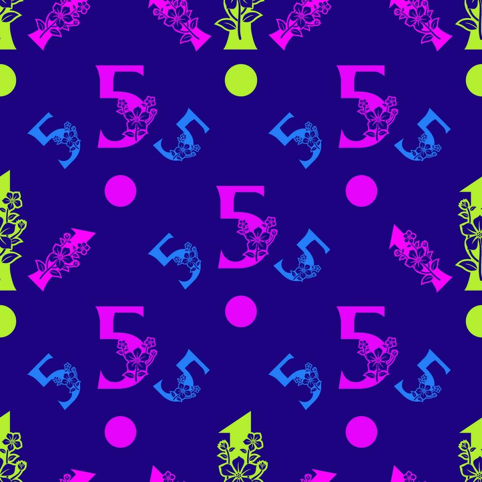 Seamless pattern of numbers. vector