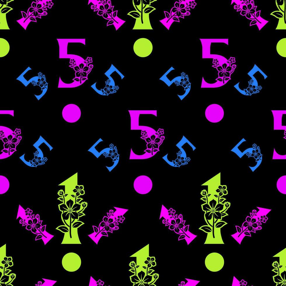 Seamless pattern of numbers. vector