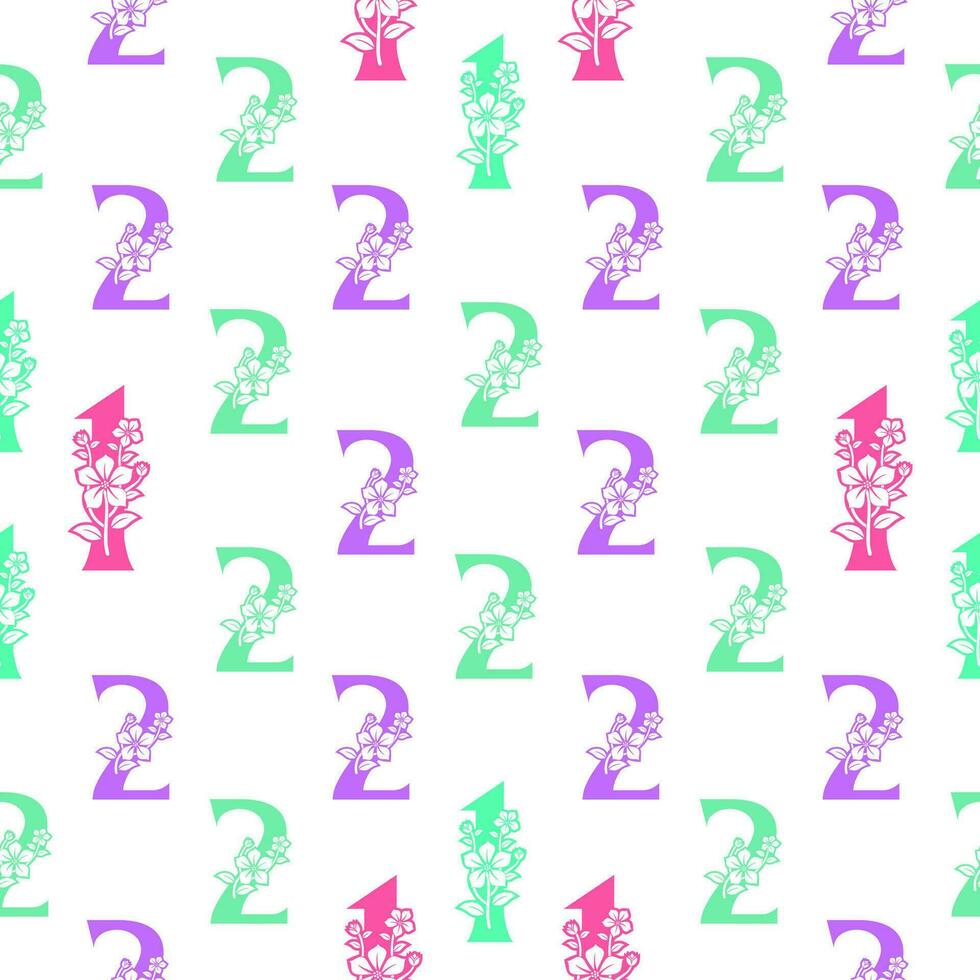 Seamless pattern of numbers. vector