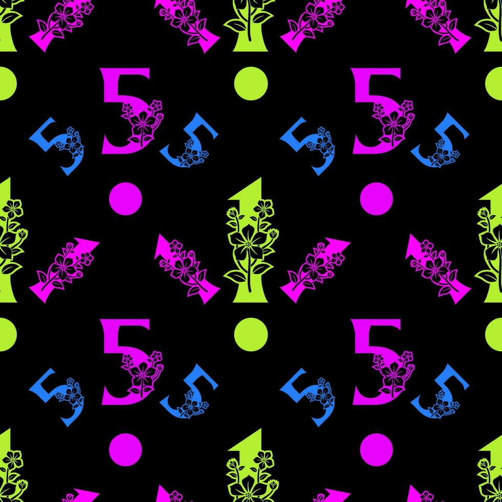 Seamless pattern of numbers. vector
