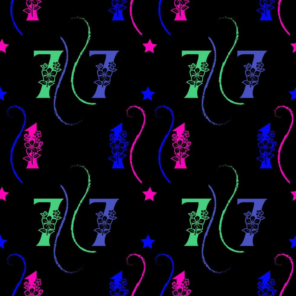 Seamless pattern of numbers. vector