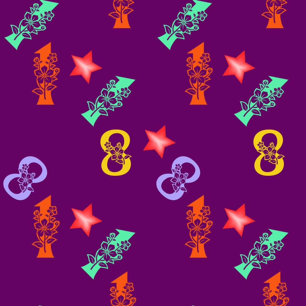 Seamless pattern of numbers. vector