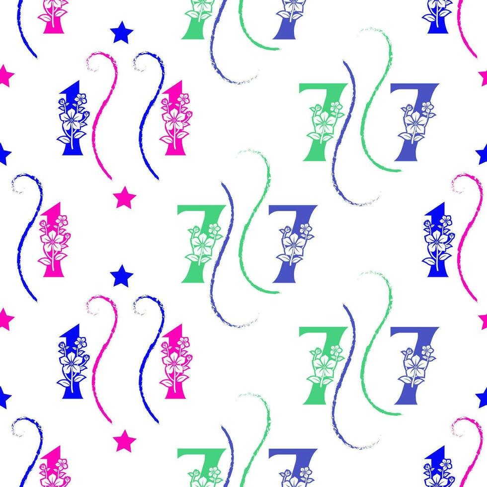 Seamless pattern of numbers. vector