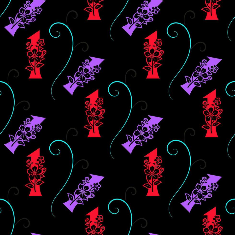 Seamless pattern of numbers. vector