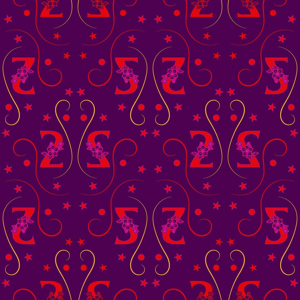 Seamless pattern of numbers. vector