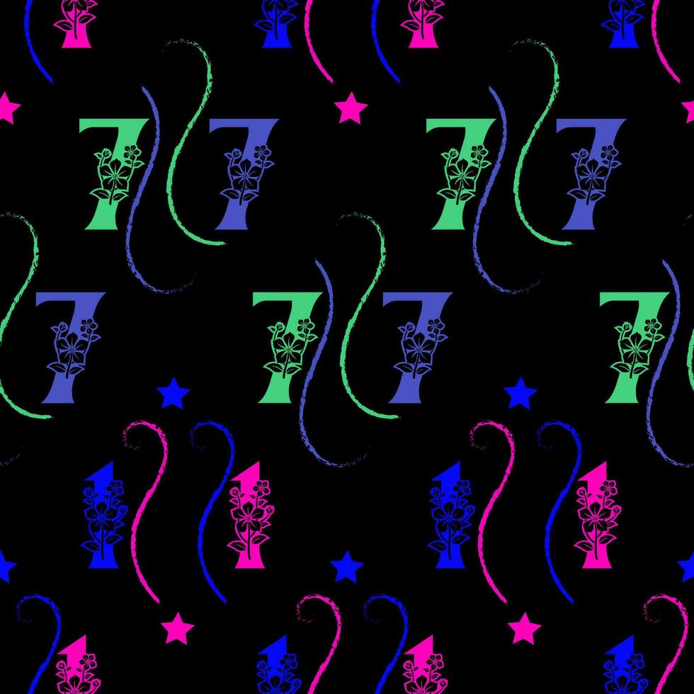 Seamless pattern of numbers. vector