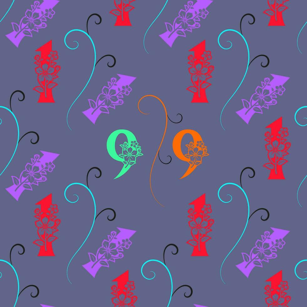 Seamless pattern of numbers. vector