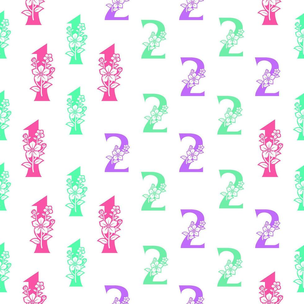 Seamless pattern of numbers. vector