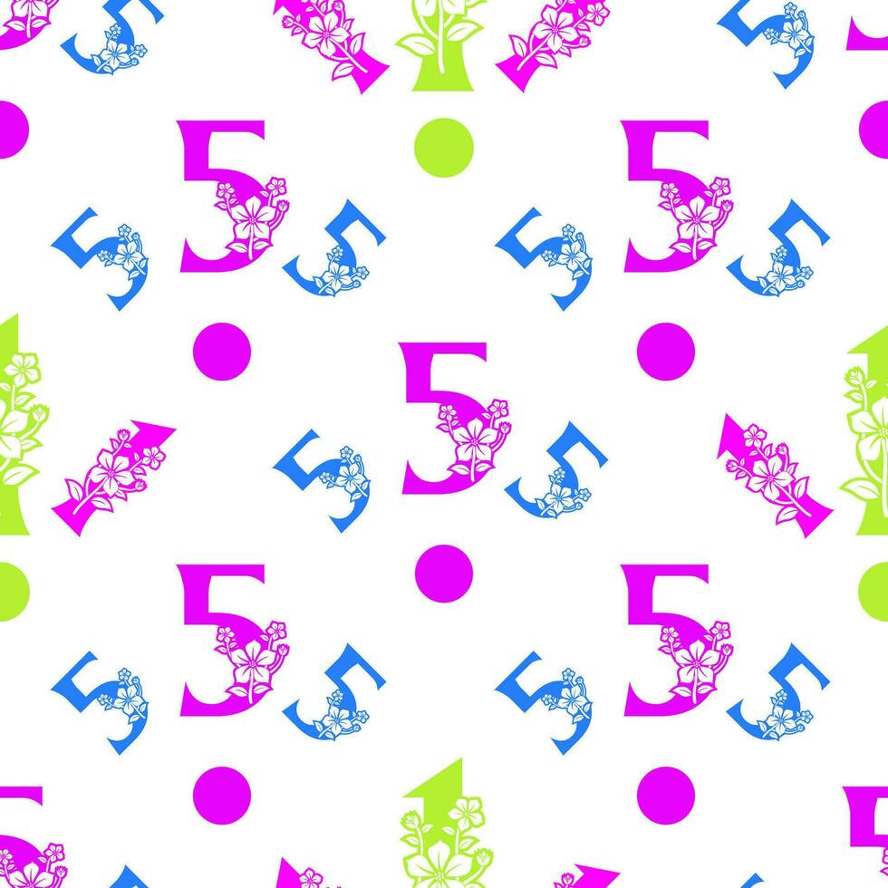 Seamless pattern of numbers. vector