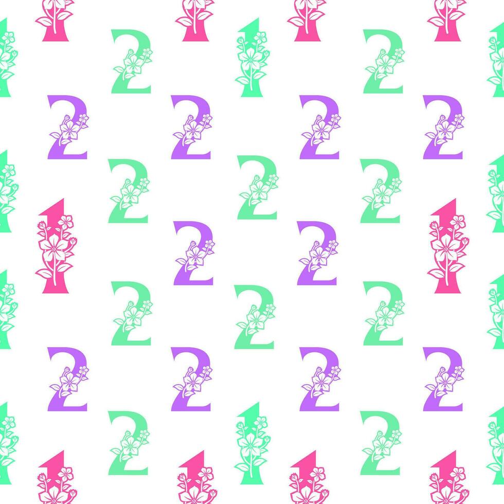 Seamless pattern of numbers. vector