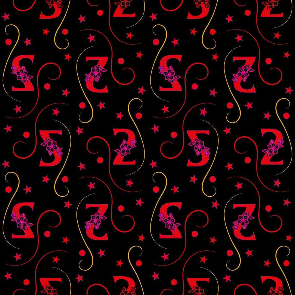 Seamless pattern of numbers. vector