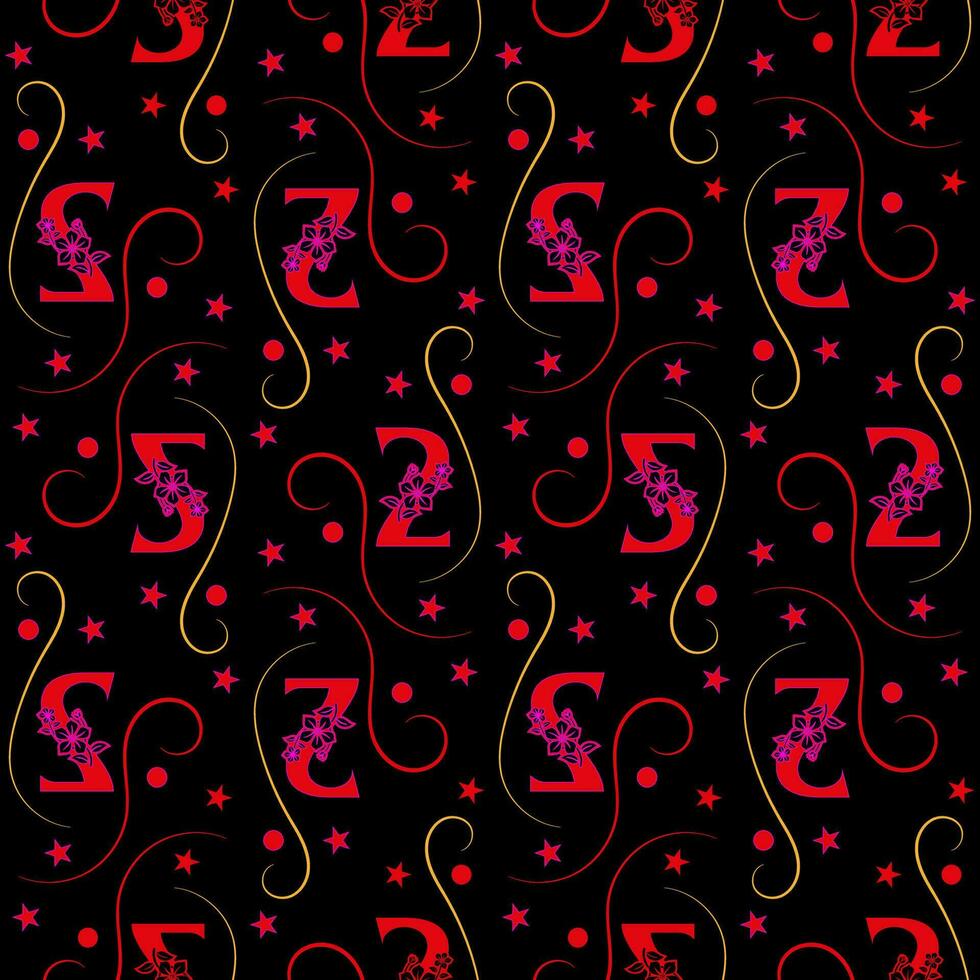 Seamless pattern of numbers. vector