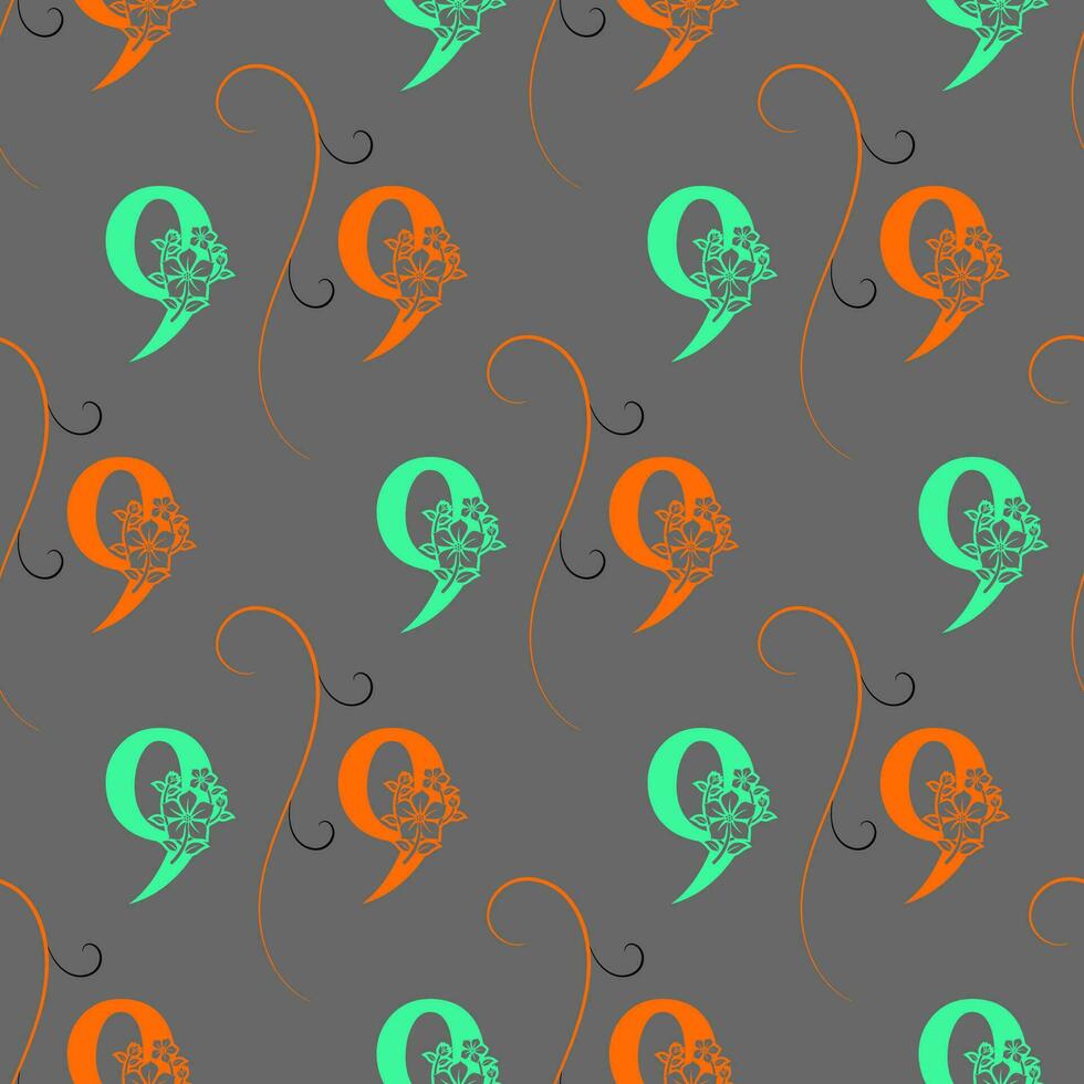 Seamless pattern of numbers. vector