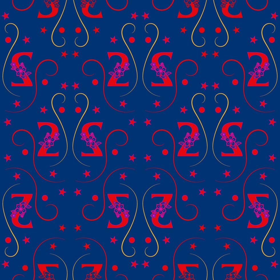 Seamless pattern of numbers. vector