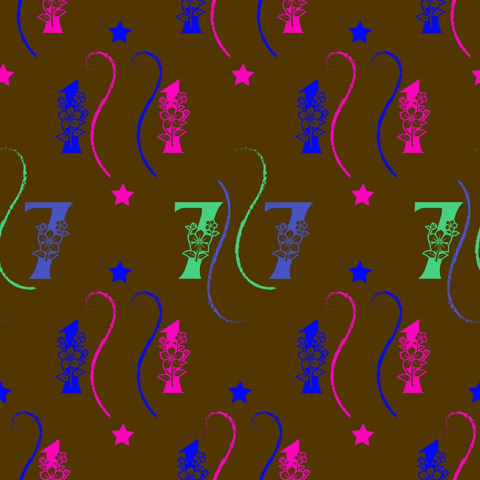 Seamless pattern of numbers. vector