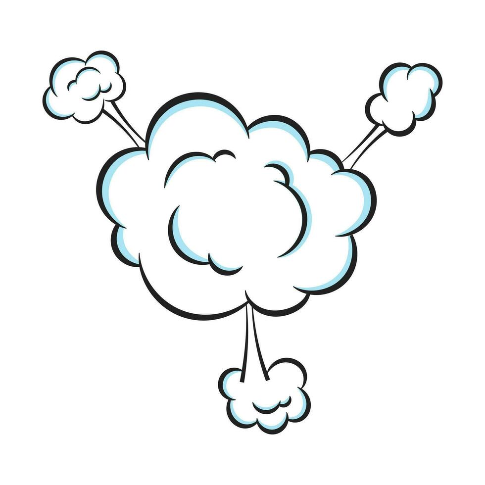 Fart smoke smelling cloud pop art comic book cartoon flat style design vector illustration.