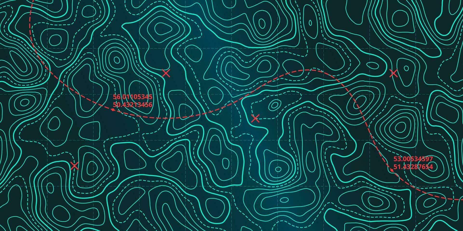 Oceano topográfico línea mapa con curvilíneo ola isolíneas vector ilustración.