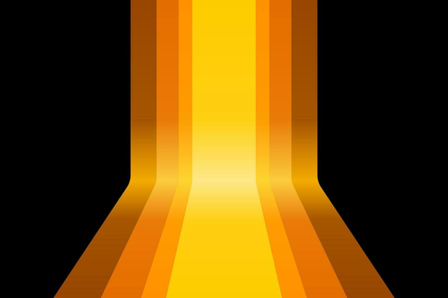 3d brown and orange stripe path perspective vector abstract background. Flow down robbon display backdrop luxury style.