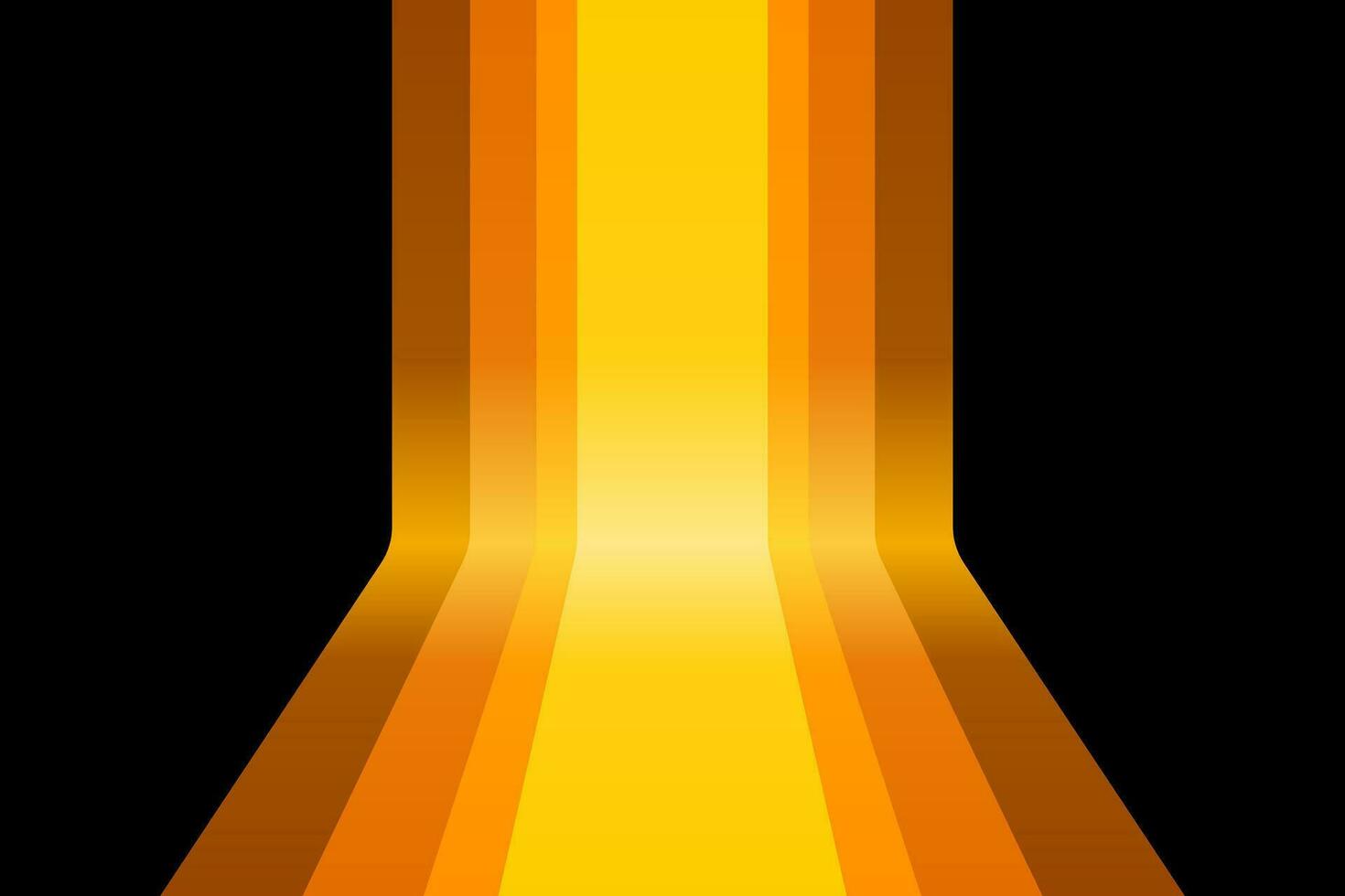 3d brown and orange stripe path perspective vector abstract background. Flow down robbon display backdrop luxury style.