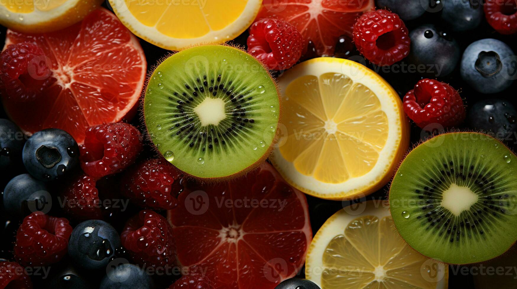 Background of various kinds of fresh fruit photo