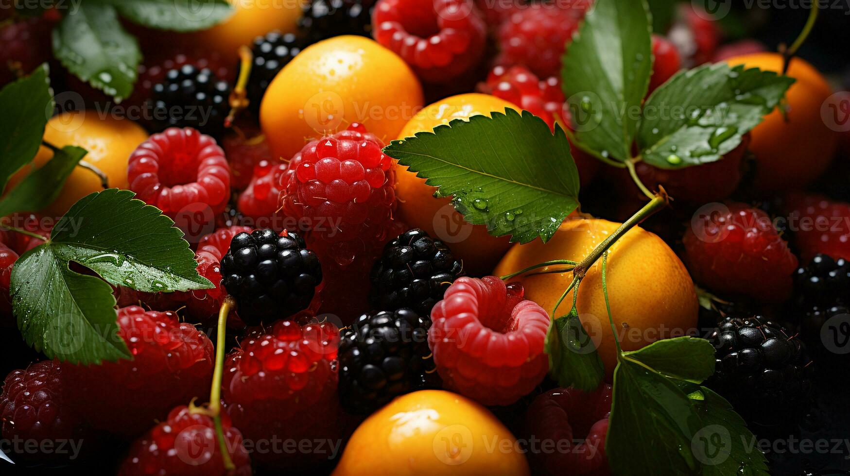 Background of various kinds of fresh fruit photo