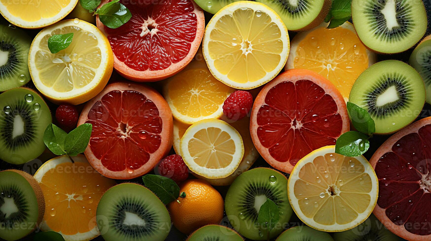 Background of various kinds of fresh fruit photo