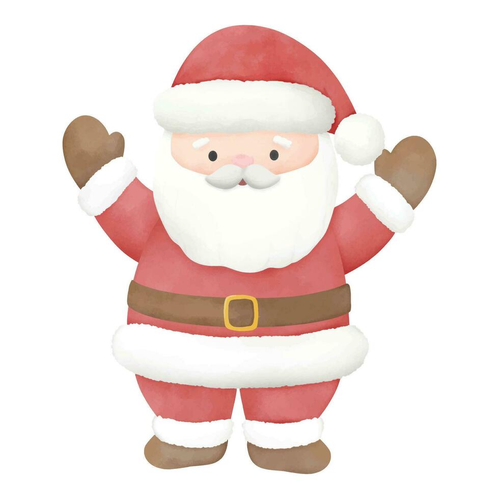 Papa Noel claus ilustración, mascota o personaje de Navidad, para invitación y saludos vector