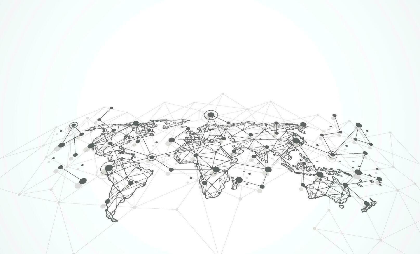 Global network connection. World map point and line composition concept of global business. Vector Illustration