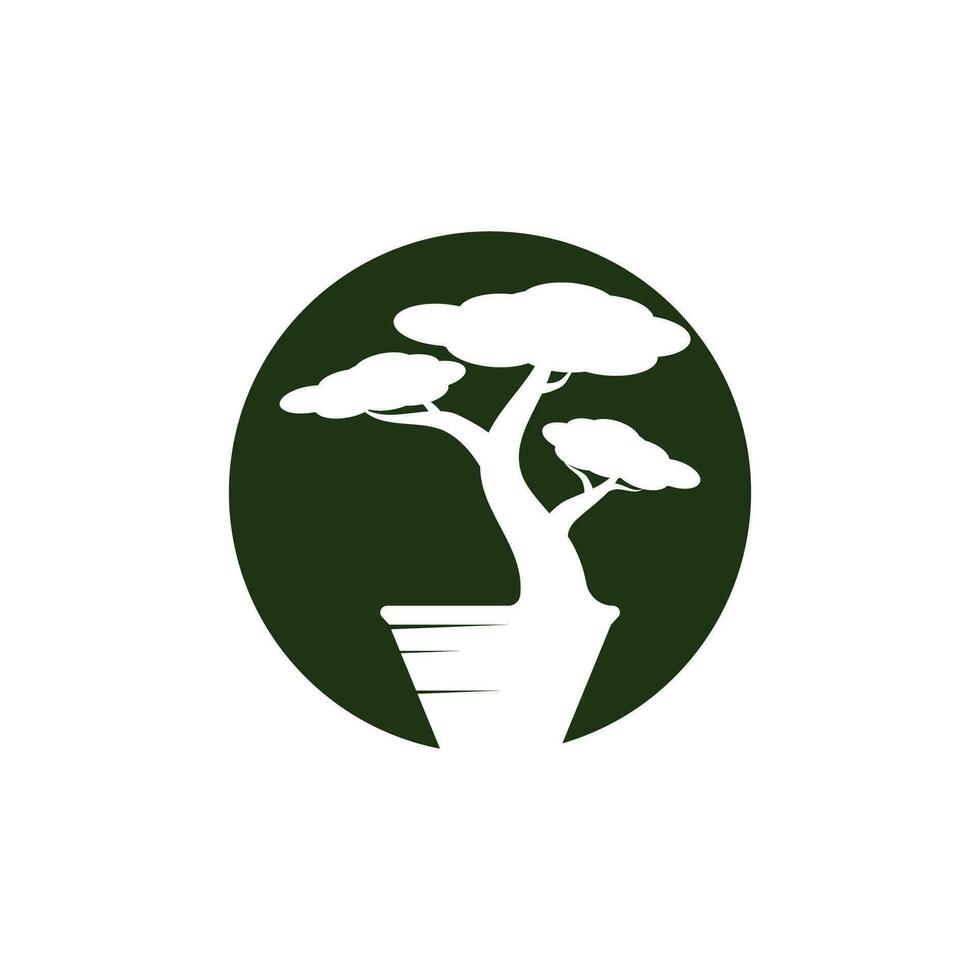 bonsai logo diseño. japonés mini pequeño planta árbol silueta logo diseño vector