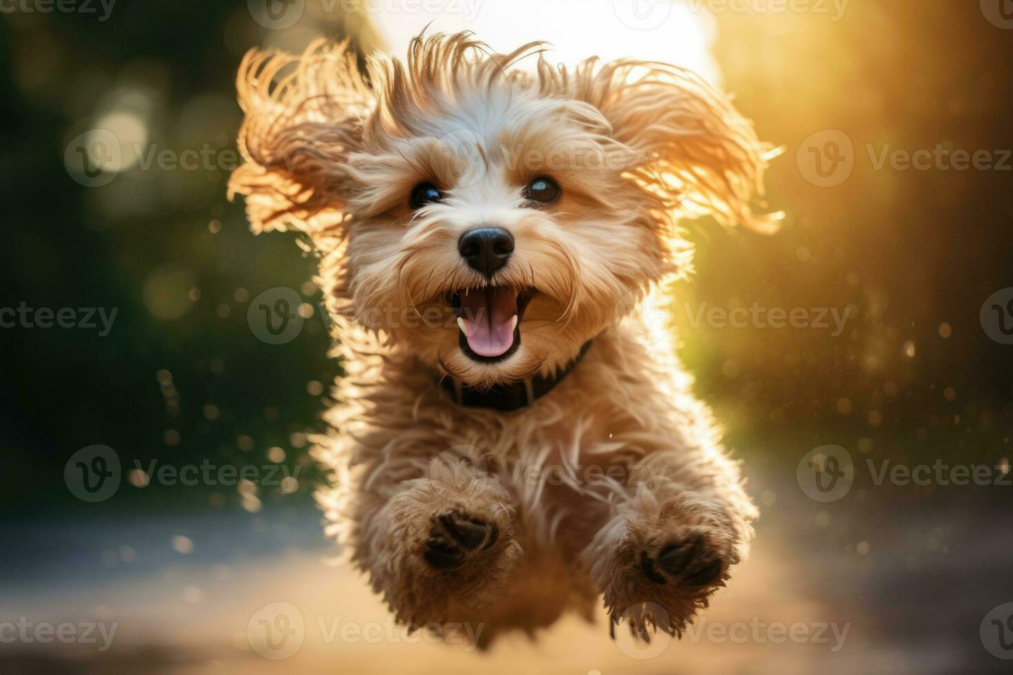 cute happy dog running and playing outside, AI Generated 27971848 Stock