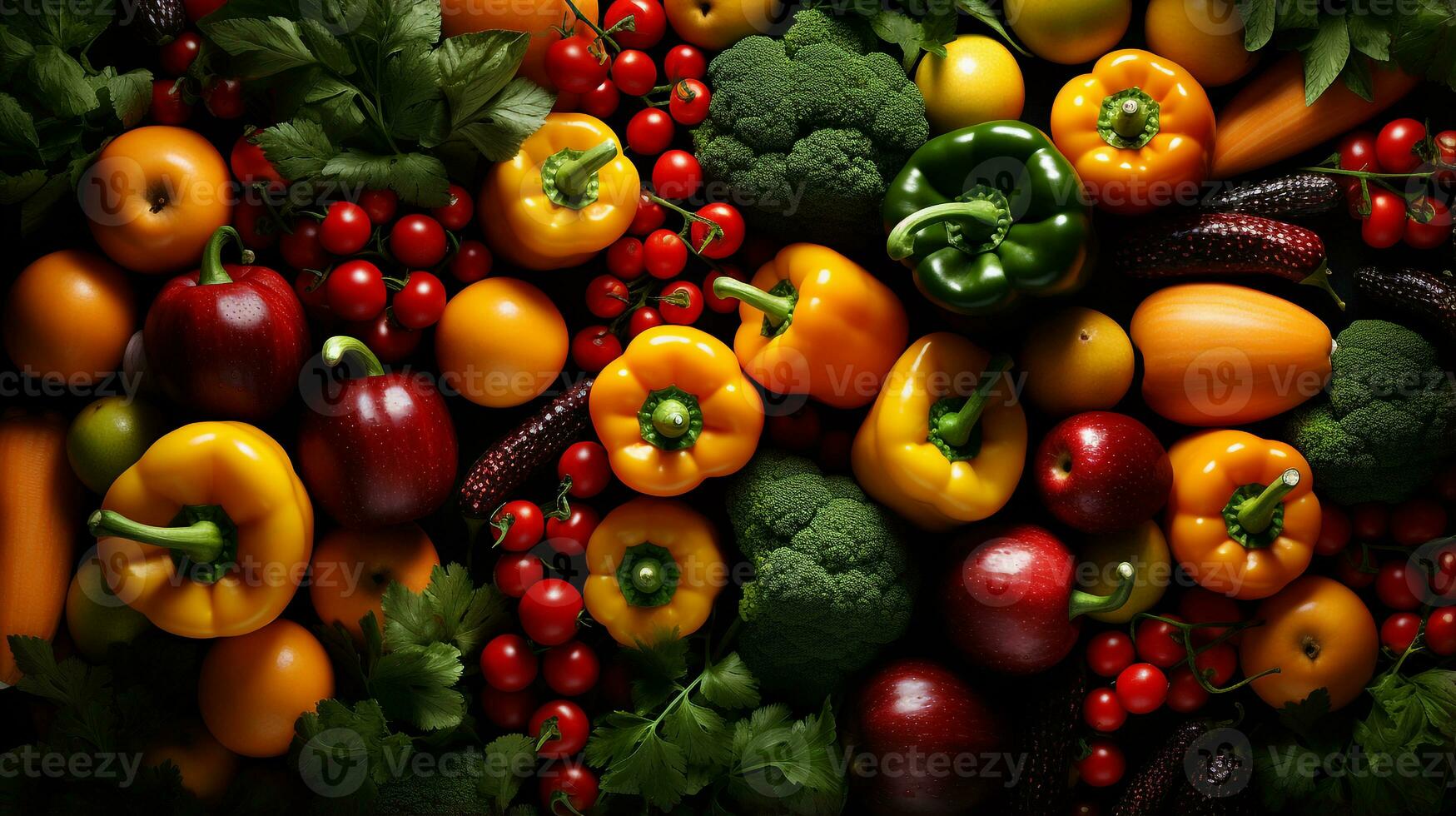 Background of various kinds of fresh vegetables photo