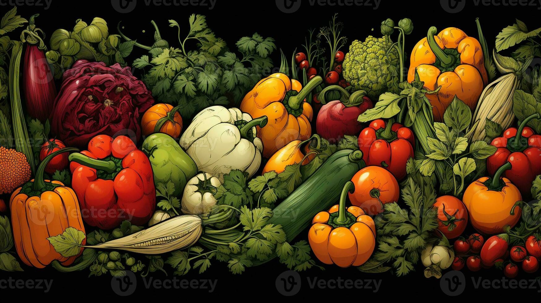 Background of various kinds of fresh vegetables photo